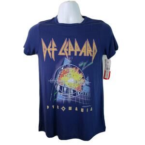 Official NWT Live nation Def Leppard Pyromania 2018 reprint Blue t-shirt size M